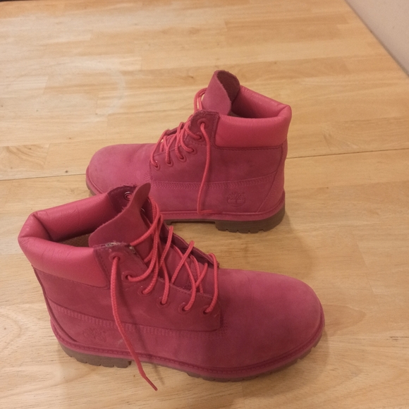 TIMBERLAND WOMEN'S PREMIUM 50TH WATERPROOF BOOT DARK PINK NUBUCK Size 5.5 - Picture 4 of 12